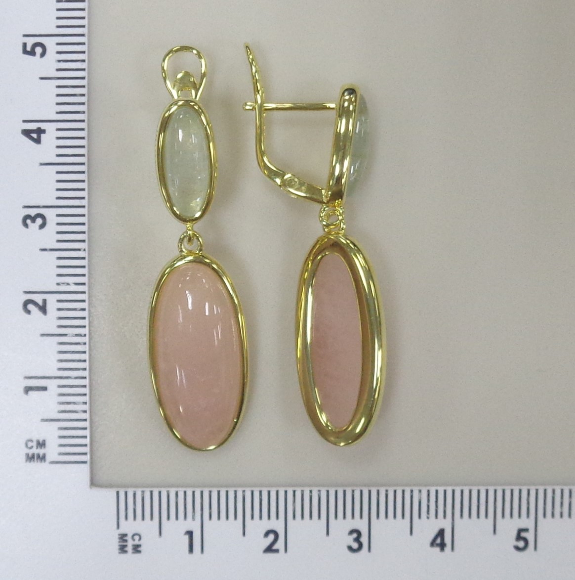 Серебряные серьги с морганитами и аквамаринами